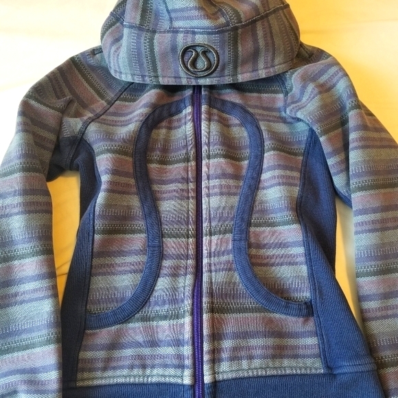 Lululemon Wish Blue Stripe Scuba Hoodie Jacket - Picture 3 of 5